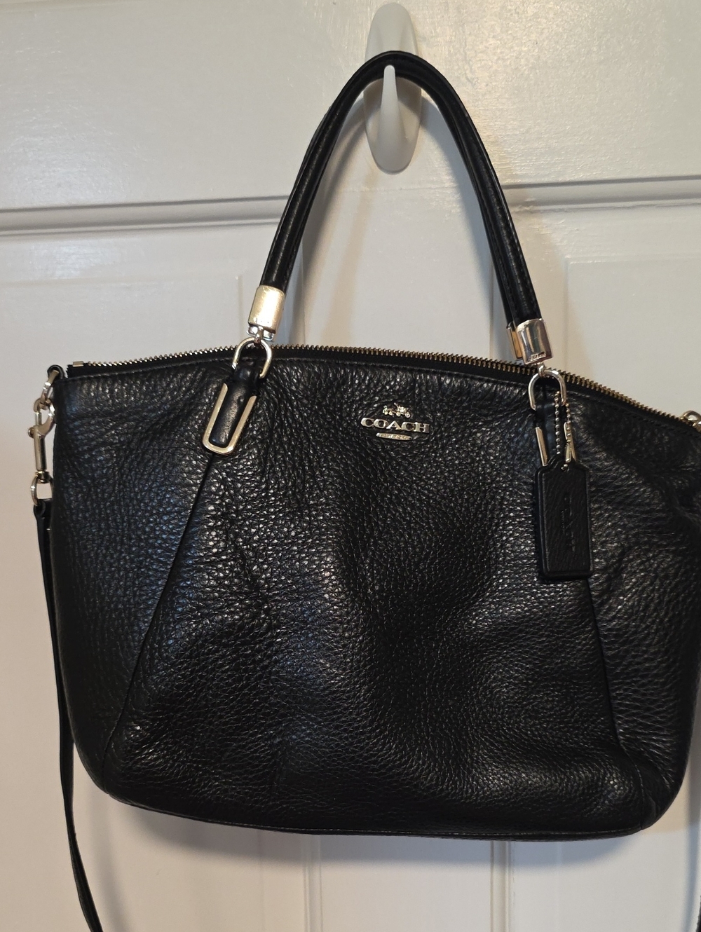 Coach Small Kelsey Satchel in Pebble Leather, With Gold-tone Hardware.